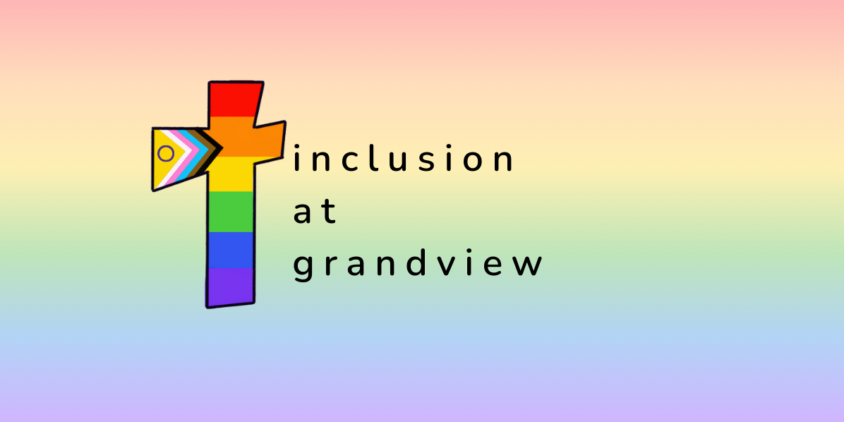 the grandview cross filled with pride flag colours